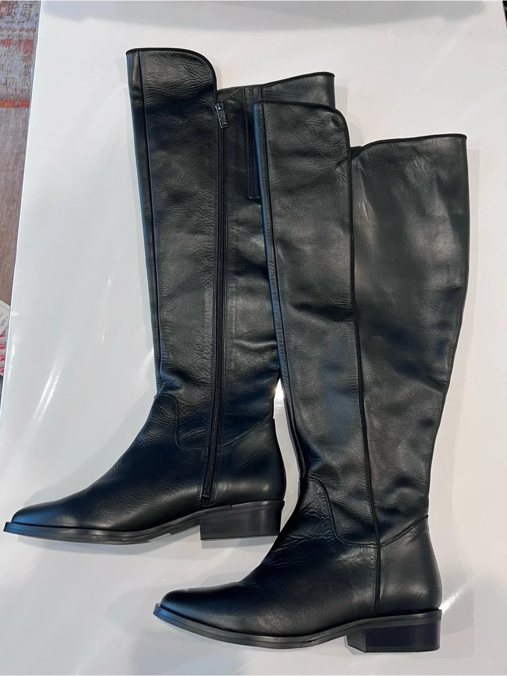 NWT Ted&Muffy Black Leather Over-the-Knee Wide Calf Riding Boots
